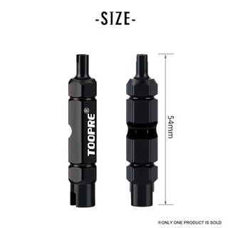 TOOPRE 3 in 1 เครื่องมือขัน ใส่/ถอด วาล์วลมจักรยาน ทั้งแบบ Schrader and Presta Valve ,Tubeless and Tubed Tires (สีดำ)