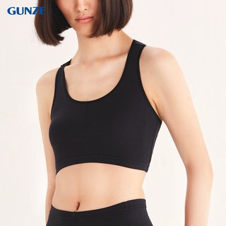 GUNZE TOP BRA หลังสปอร์ต  รุ่น NH1647 (NH4708) สีดำ Top Bra ไม่มีฟองน้ำ