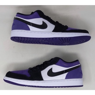 Nike Air Jordan1 Low Court Purple 553558 125 ปี2019 ไนกี้ ของแท้100% แอร์จอร์แดน1 หนังแท้ สีม่วงขาว สวูชดเงา ของใหม่