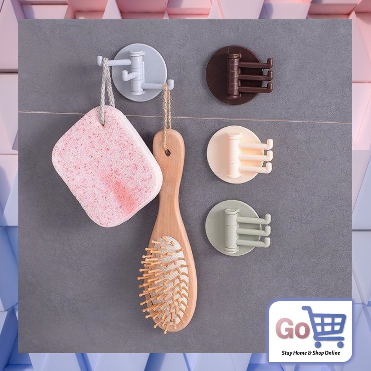 GANTUNGAN Go - H803 ไม้แขวนเสื้อติดผนัง 3 ชิ้น / ไม้แขวนเสื้อมัลติฟังก์ชั่น / ตะขออเนกประสงค์