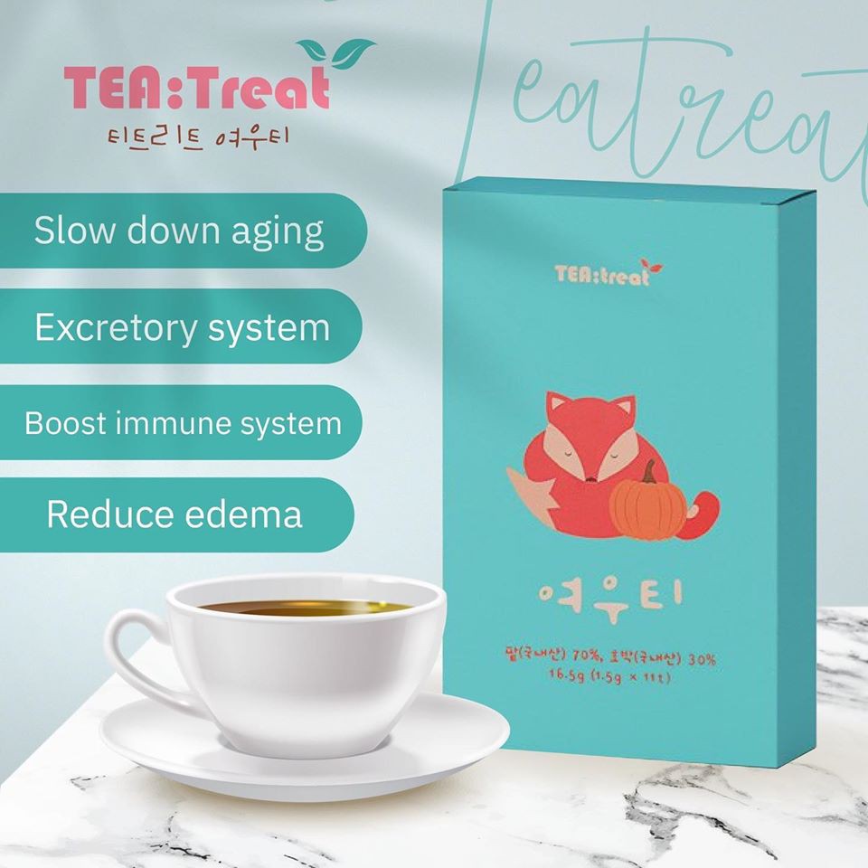 Tea Treat 여우티 Fox tea ชาจิ้งจอกฟักทอง ชาลดบวม ลดน้ำหนัก จากเกาหลี ชาลดบวม Shopee Thailand