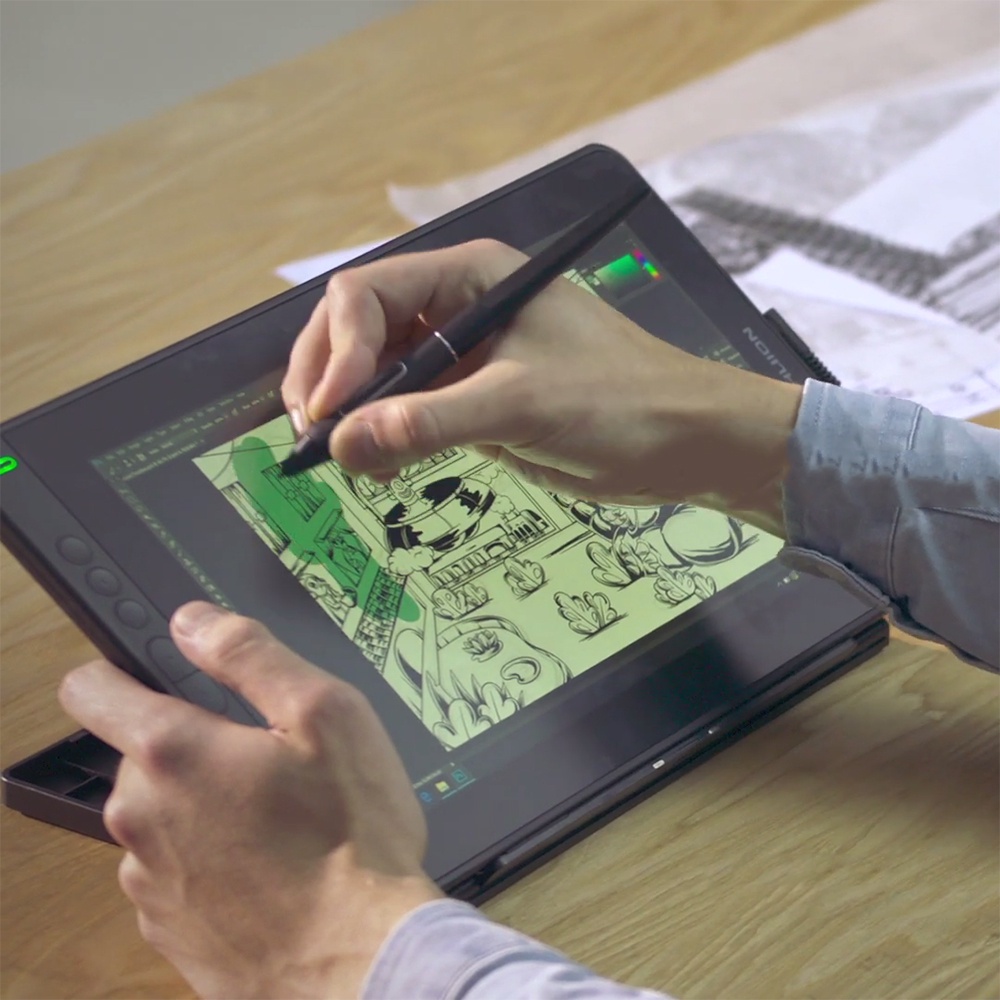 huion kamvas 13 interactive lcd pen touch screen display digital graphic drawing tablet monitor with