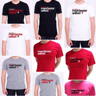 เสื้อยืดสีดำอินเทรนด์เสื้อยืด Manchester United ผ้าCotton 100% Old trafford Manchester UnitedS M L   XL  XXL