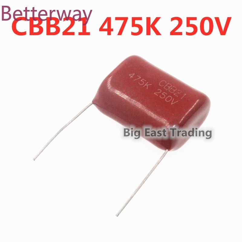 2pcs CBB21 250V 475K 4.7UF 25MM CBB22 ตัวเก็บประจุฟิล์มโลหะ, ตัวเก็บประจุ Pitch 25MM ใหม่ betterway