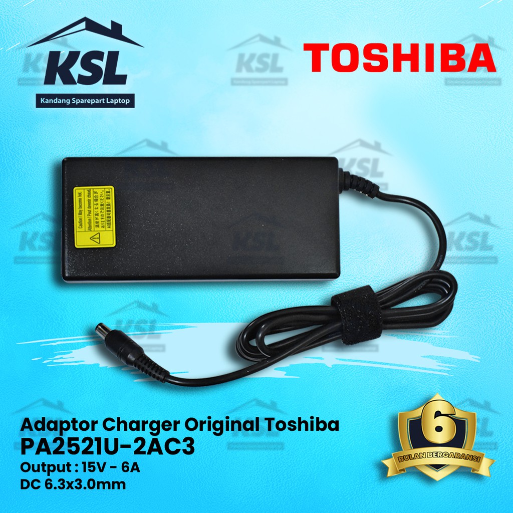 Toshiba อะแดปเตอร์ชาร์จ PA2521U-2AC3 15V-6A DC 6.3 X 3.0 มม. เดิม