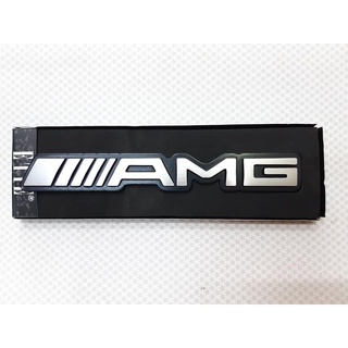 เพลส โลโก้ AMG พื้นดำโลโก้ชุบ แบบแปะ (กว้าง2.5cmXยาว18cm)