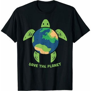 เสื้อยืด พิมพ์ลาย Save The Planet Earth Day Environment Turtle Recycle สําหรับผู้ชาย