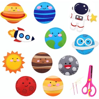  Sewing Felt Toy,Sewing Craft Kit,Solar System Sewing Kit,Space System Sewing Kit Educational Sewing Craft Set