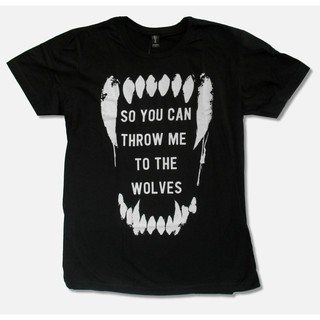 เสื้อยืดสีขาวเสื้อยืดผ้าฝ้ายพิมพ์ bring me the horizon wolves สําหรับผู้ชายS-4XL