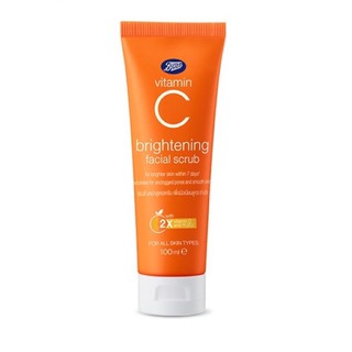 BOOTS VITAMIN C บู๊ทส์ วิตามิน ซี ไบร์ทเทนนิ่ง เฟเชี่ยล สครับ  100 มล