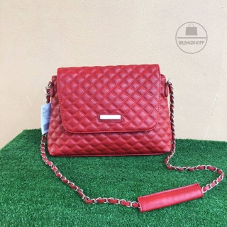 MANGO : Quilted Shoulder Bag (outlet) สีแดง