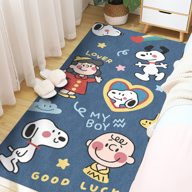 ห้องนอน พรม ข้างเตียง พรม น่ารัก การ์ตูน ห้อง