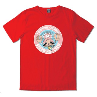 คอตต้อนคอกลมRed One Piece T-shirt No.314 (เสื้อยืดวันพีซ สีแดง No.314)S-5XL