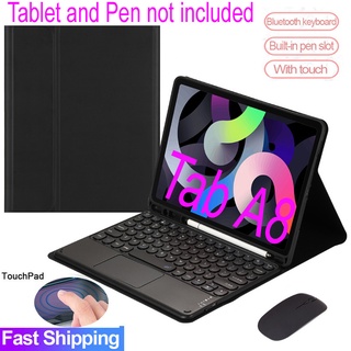 เคสคีย์บอร์ดบลูทูธไร้สาย พร้อมทัชแพด สําหรับ Samsung Galaxy Tab A8 10.5 2022 SM-X200 SM-X205