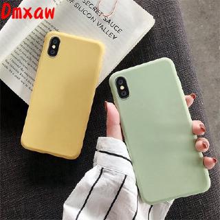 สําหรับ iPhone X XR XS Max 8 7 6 6s Plus SE 2020 เคสซิลิโคน สีแคนดี้ บางเฉียบ เคสด้านหลัง