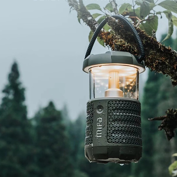 Mifa Wild Camping Outdoor Bluetooth 5.3 Speaker with Lantern, Powerful 360° Sound, Light, IP67กันน้ำ