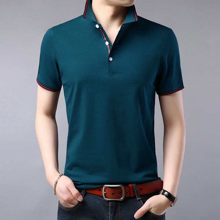 เสื้อยืดคอปกเปิดลงผ้าจระเข้คุณภาพสูง ATN09