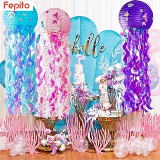 Mermaid Theme Party Decorations DIY Jellyfish Paper Lantern Party Decor Girl Mermaid Birthday Decorations Litte Mermaid