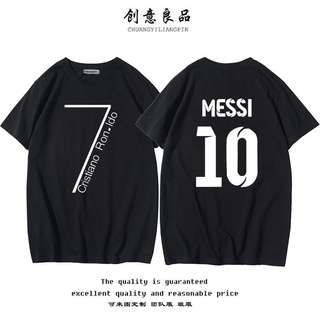 พร้อมส่ง เสื้อยืดแขนสั้น ทรงหลวม ลายฟุตบอล Real Madrid CR7 แฟชั่นฤดูร้อน สําหรับผู้ชาย