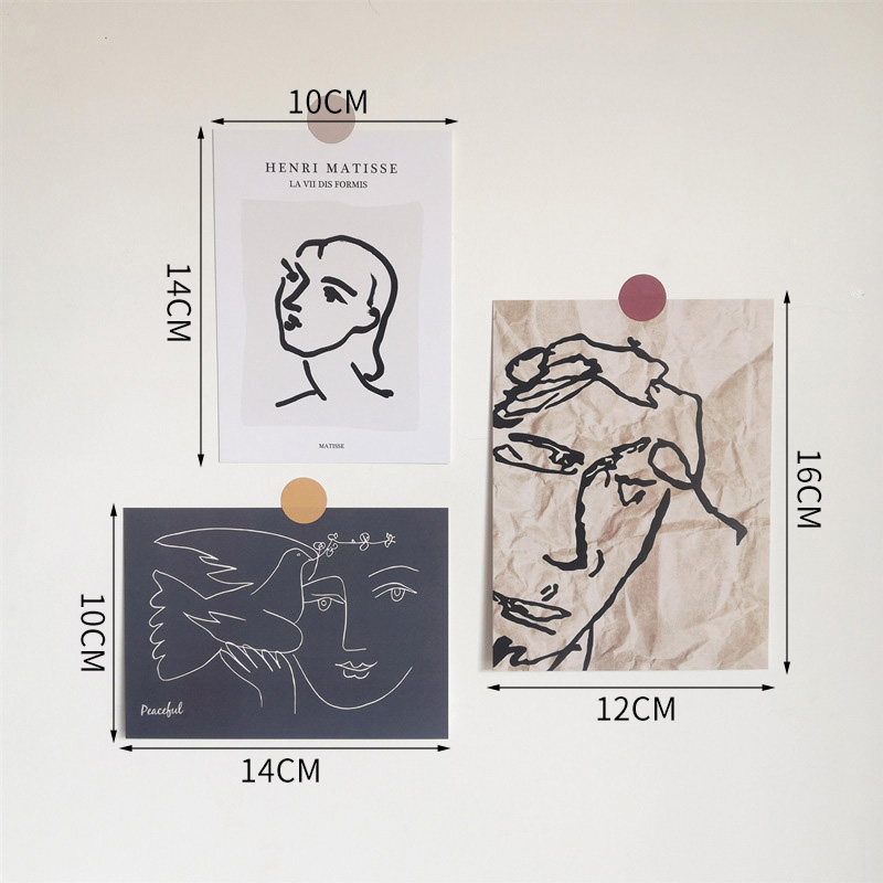 Chic fun shop การ์ดภาพวาด 3 ชิ้น สำหรับตกแต่ง