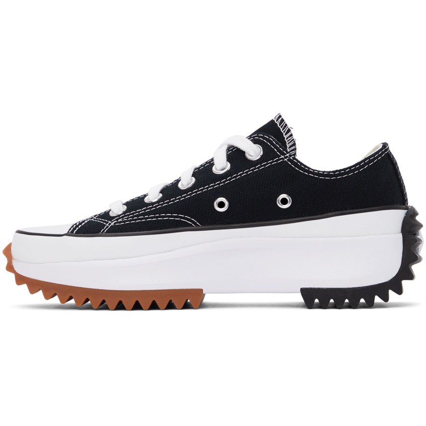 converse run star hike platform ox in black