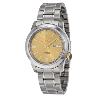 SEIKO 5 Automatic Mens Watch สีเงิน/สีทอง สายสแตนเลส รุ่น SNKK13K1