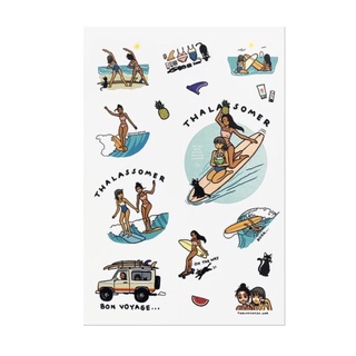 Thalassomer Surfer girls Sticker Set สติ้กเกอร์กันน้ำ รูป Surfer girls