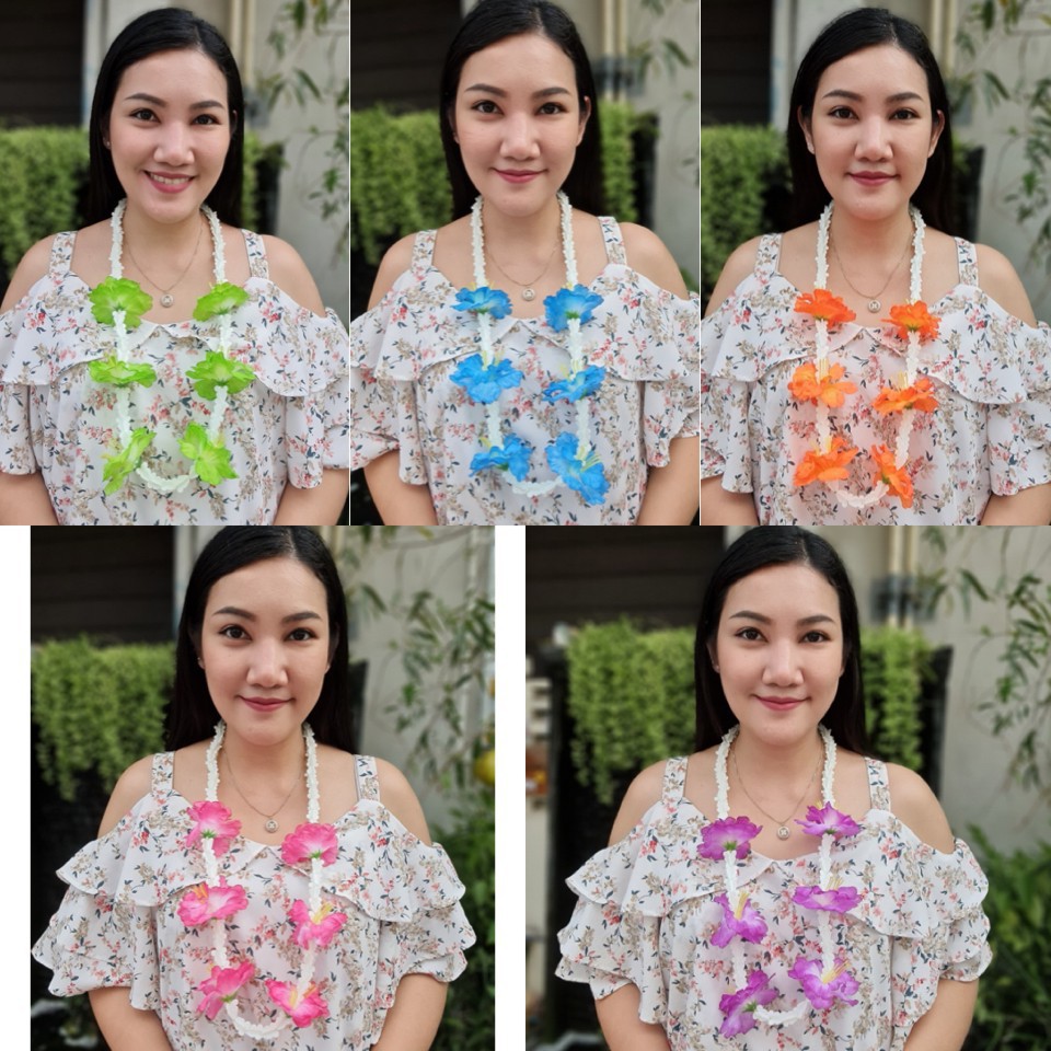 พวงมาลัยดอกชบา พวงมาลัยฮาวาย