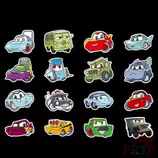 ❉ Cartoon Cars Series 01 สติ๊กเกอร์ ❉ 50Pcs/Set DIY Mixed Luggage Laptop Skateboard Decals Doodle สติ๊กเกอร์