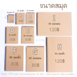 สมุดสันห่วง ขนาด A4 ข้างในกระดาษถนอมสายตา ไม่มีเส้น