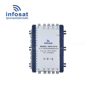 INFOSAT Cascade Multi-Switch  INF-5516 สำหรับ 2 จานดาวเทียม 1 เสาอากาศ 16 จุดรับชมอิสระ