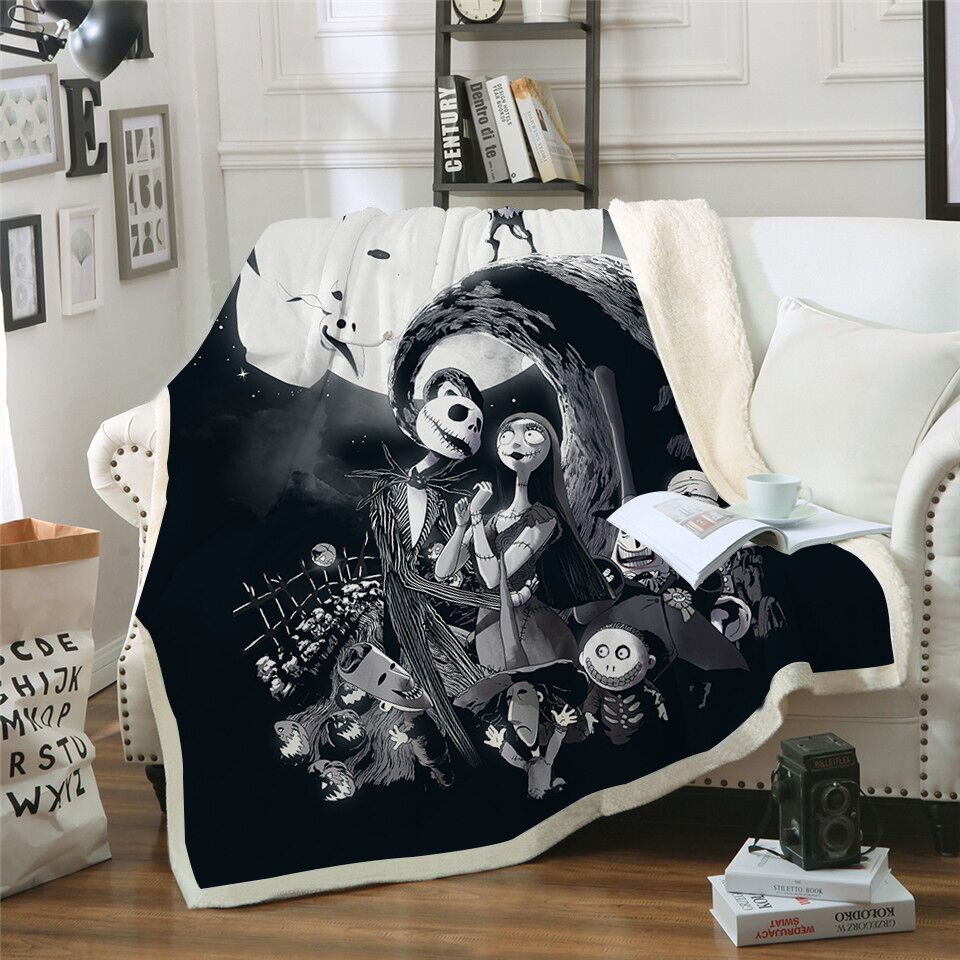 Please COD Amazing Design The Nightmare Before Christmas Blanket Plush Sherpa Fleece Bedspread Blanket For Kids Youth Th Shopee Thailand