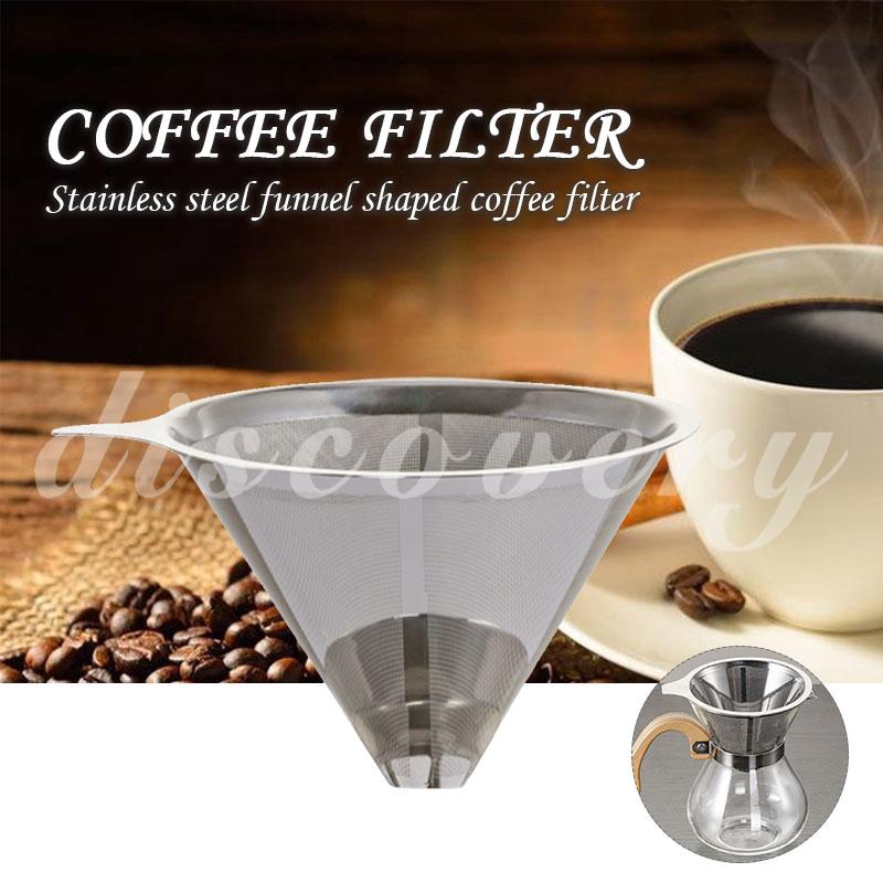 Stainless steel funnel coffee filter can be reused Shopee Thailand