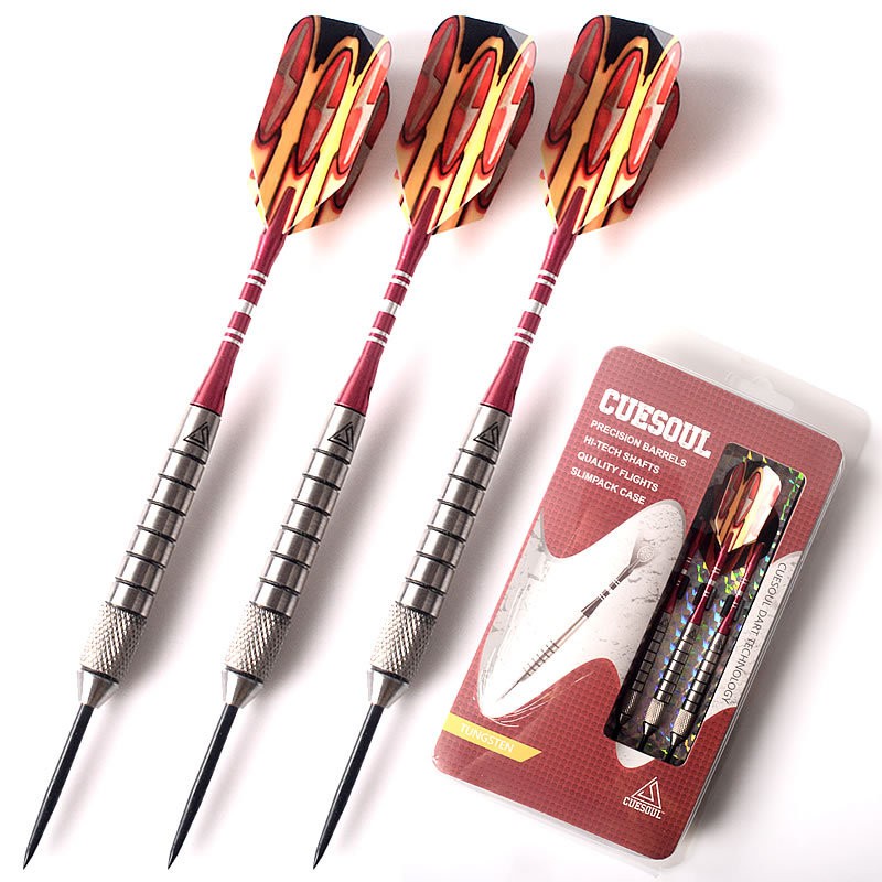 CUESOUL 90% เหล็กทังสเตน Tip Dart Set 30g Professional Steel Tip Darts 3 ชิ้น