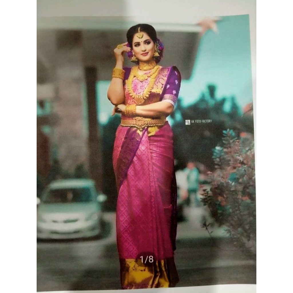 Saree ส่าหรี FABRIC: TWO TONE RANI WITH BELT VOILATE COMBINATION Fabric :-SLAB WEAVING SOFT ROYAL CO