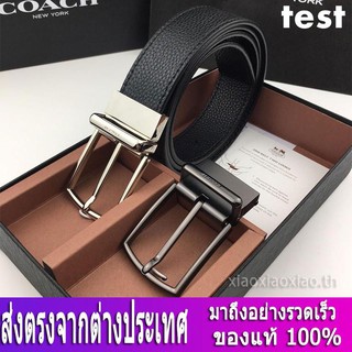 Coach เข็มขัดหนัง F12027 เข็มขัดหนังผู้ชาย / เข็มขัดหนังแฟชั่น / เข็มขัดหนังวัวแท้พร้อมกล่องของขวัญ