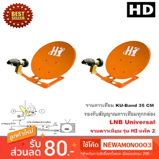 ชุดจานดาวเทียมปิคนิค รุ่น HI (35cm.) แพ็ค 2