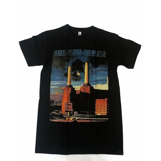 ROUND คอลูกเรือเสื้อยืดผ้าฝ้าย แขนสั้น พิมพ์ลาย PINK FLOYD ANIMALS PROGRESSIVE CLIC ROCK SHORT SLEEVE ALBUM COVER JMaodk