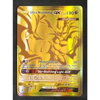 Ultra Necrozma (Gold) rare GX Card 78/70 อัลตร้าเนครอสมา Pokemon Card Gold Flash Light (Glossy) ภาษาอังกฤษ