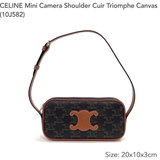 ถูกที่สุด ของแท้ CELINE Mini camera shoulder cuir triomphe canvas