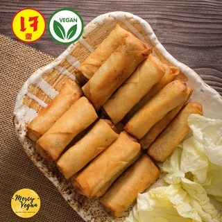 ปอเปี๊ยะเจ vegan spring rolls อาหารเจ แช่แข็ง Mercy Vegan วัตถุดิบเจ อาหารเจพร้อมทาน อาหารมังสวิรัติ