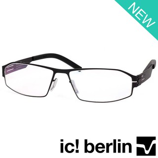 Ic Berlin แว่นตารุ่น 002 C-1 สีดำ Arne กรอบเต็ม ขาข้อต่อ วัสดุ สแตนเลส สตีล Eyeglass ทางร้านเรามีบริการรับตัดเลนส์