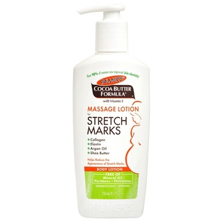 Palmers Massage Lotion for Stretch Marks 250ML. ครีมบำรุงผิว สูตรโกโก้บัตเตอร์ ป้องกันลดรอยแตกลาย ผิวชุ่มชื้น. #43798