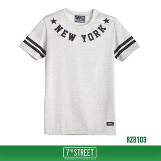 7th Street เสื้อยืด รุ่น RZB103 ทอปเทา-สกรีนดำ ของแท้ 100%