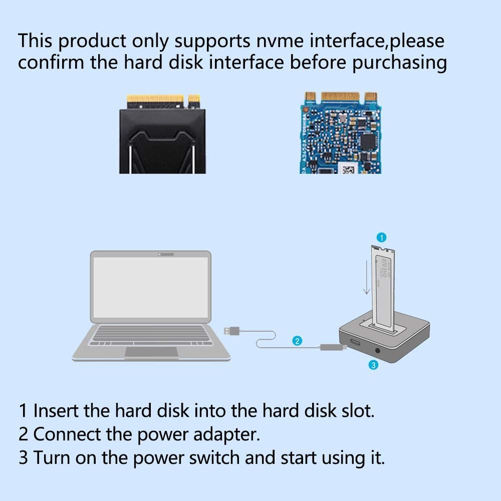 อะแดปเตอร์ Acasis NVME/SATA เป็น USB, ไม่มีโคลนสายเคเบิล, ชิปสะพาน USB 3.1 Gen 2 ประสิทธิภาพสูง, ใช้เป็น SSD แบบพกพา, USB to M2 SSD Key M, รองรับ Windows XP 7 8 10