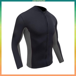 Men Wetsuit Top Long Sleeve Jacket for Snorkeling Water Sports Scuba Diving