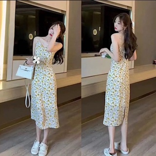 พร้อมส่งเดรสสายเดี่ยว ชุดแซกยาวสวยๆ เดรสยาว ชุดเดรส เดรสแฟชั่นสวยๆ ผ้านิ่ม สวมใส่สบาย