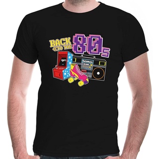 Buxsbaum เสื้อยืดคอกลม ผ้าฝ้าย พิมพ์ลาย Back to The 80s สไตล์เรโทร คุณภาพสูง สําหรับผู้ชาย