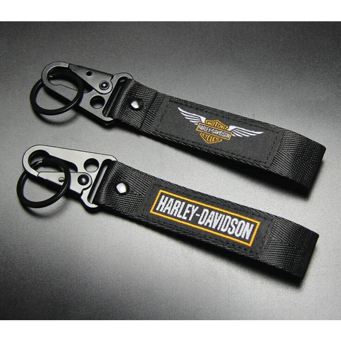 ราคาต่อ 1 เส้น พวกุญแจ ผ้า ลาย โลโก้ ฮาเลย์ เดวิดสัน มอเตอร์ไซค์ Harley Davidson Motorcycle key chai