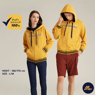 Mc JEANS เสื้อกันหนาว เสื้อ ฮู้ด mc เสื้อแขนยาว Unisex สีเหลือง MJHP169